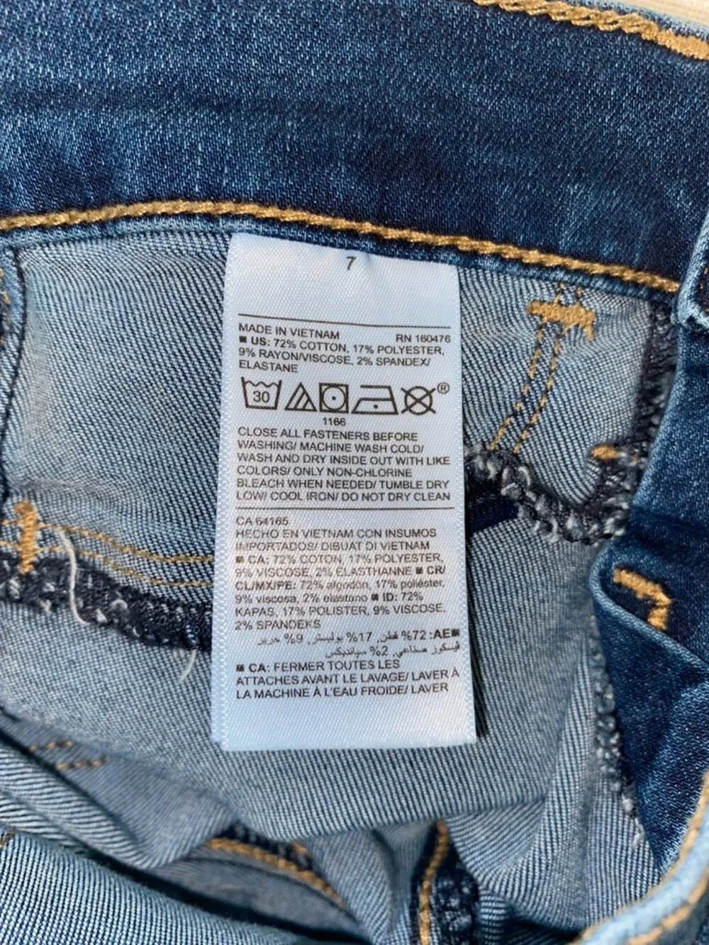 Old Navy Rockstar Kids Little Girls Super Skinny Jeggings Denim Jeans Size 7